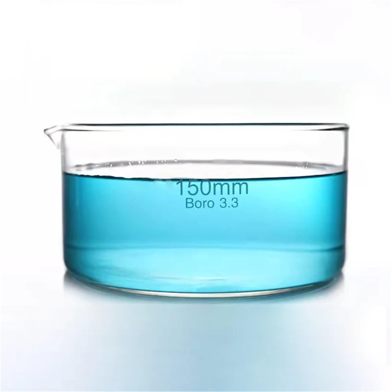 Cristalizador de vidrio Plato de evaporación de fondo 60 80 90 100 125 150 180 mm de alto Vidrio de borosilicato Laboratorio(150mm)