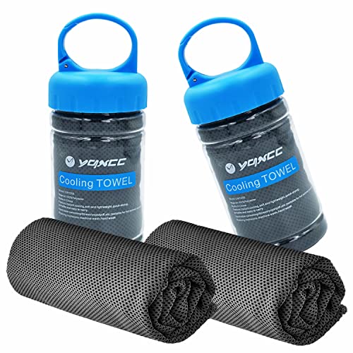 Image of YQXCC 2 Pack Cooling Towels (47 inchx12 inch), Ice Cool Neck Towel, Soft Breathable Microfiber for Yoga, Golf, Gym, Running, Camping & Hot Weather