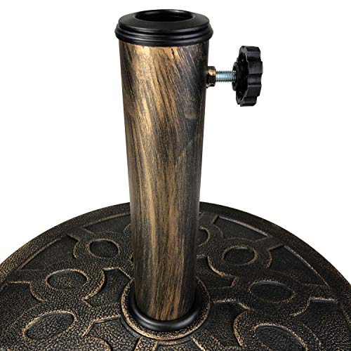 ALLADINBOX 18\" 26.5-lbs Outdoor Living Heavy Duty Round Antiqued Patio Umbrella Base,Bronze