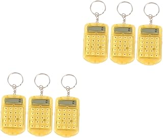 VILLCASE 6 Pçs Bolsa Bolsa Chaves Decoração Saco Encantos Mini Calculadora Chaveiro Bolso Eletrônico Calculadora Chave Pingente Encantos Calculadora Chaveiro Criança Bolsa Pacote Decoração