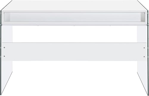 Miniatura 9 de Escritorio con lados de cristal blanco brillante y transparente