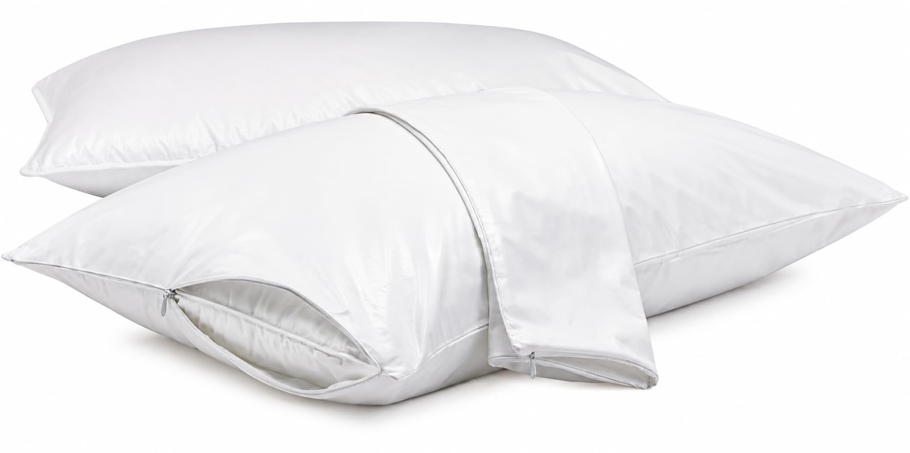 Dependable Industries inc. Essentials Paquete de 4 fundas de almohada de vinilo con cremallera de lujo, protectores impermeables de 20 x 29 pulgadas, ideales para el hogar, hotel, hospital, protección