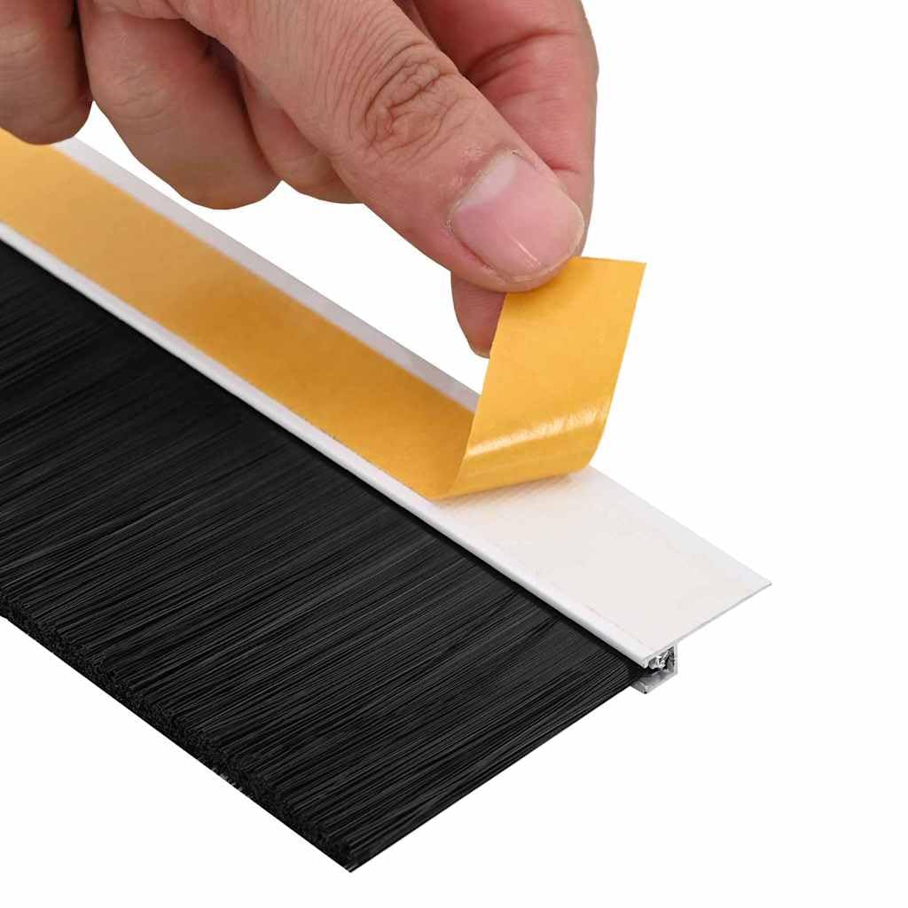 Samoprzylepne uszczelki szczotkowe do drzwi, 6 sztuk, białe, 100 cm, ze stopu aluminium, z nylonowym włosiem PCW, do drzwi pokojowych i wejściowych, do wnętrz, ochrona przed przeciągiem i