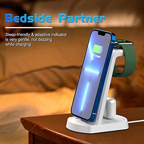 Meynorway 3 In 1 Wireless Charger Stand Case Friendly Charging Station For Apple Watch, Airpods, Iphone 14 13 12 11 Pro X Max Xs Xr 8 7 Plus 6S 6 & Popsockets #TOP4