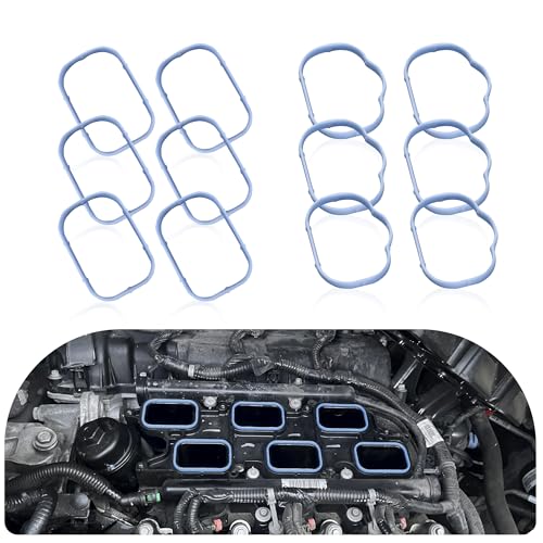 6PCS Upper Intake Manifold Gasket and 6PCS Lower Intake Manifold Gasket Set OEM #5184331ac 5184562ac Ms97204 Intake Gasket Set Compatible with Dodge Chrysler Jeep Ram 3.6L