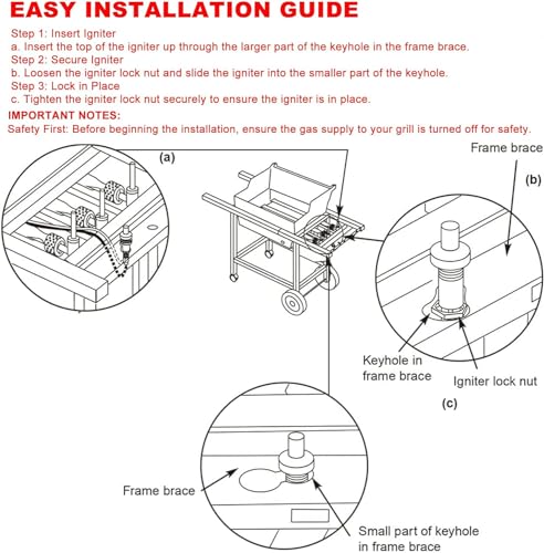 Image of SafBbcue 7510 Grill Igniter Kit Replacement Parts for Weber Spirit 200 300 (Side Control) 500 700 Compatible with Weber Genesis 900 1000 2000 3000 Genesis Silver Gold /Platinum Gas Grill Igniter