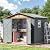 Verdeluxe 8x6FT Metal Shed & Outdoor Storage Shed, Steel Tool Multi-Used Shed with Vents,Lockable Doors,Window,Compact Tool Shed for Backyard, Patio, Lawn and Garden Various Storage(Matte Gray)