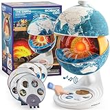 Science Can Openable Globe for Kids, 8 Inch Interactive Globe Talking Model with Knowledge & Quiz Mode, Bilingual Stem Toys for Kids Age 8-13, Birthday Gifts for 6-12 Year Old Boys & Girls