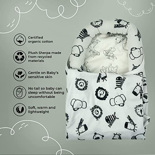 Image of BAYBEE Baby Swaddle Wrap for New Born | Adjustable Swaddle for New Born Baby | 100% Cotton Baby Wrapper Newborn Blanket for Sleep Sack 0-6 Months Babies (White)