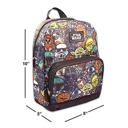 Disney Star Wars Preschool Backpack for Kids, Toddlers ~ 4 Pc School Supplies Bundle with Canvas Star Wars 10" Mini Backpack, Stickers, and More3
