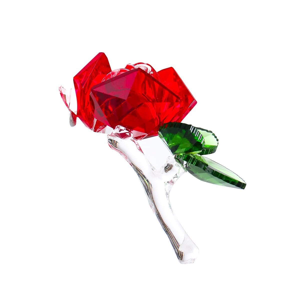 HXSCOO Crystal Rose Flower for Anniversary Great Forever Love Gifts for Xmas Valentine's Day Birthday Mother's Day (Color : Red)