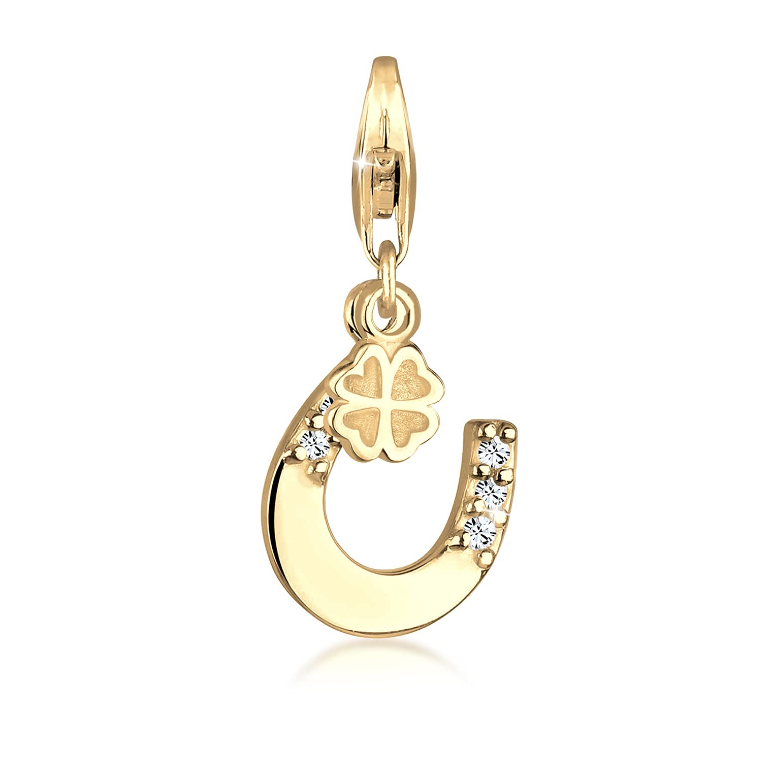 Nenalina Pulsera de plata 925 con colgante de herradura dorada