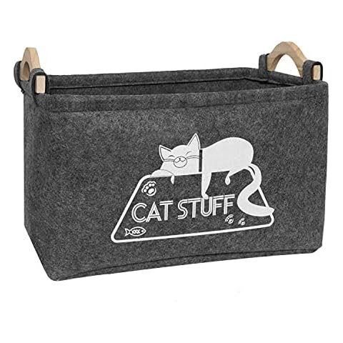Vumdua Cat Toy Box, Cat Toy Storage Basket Cover