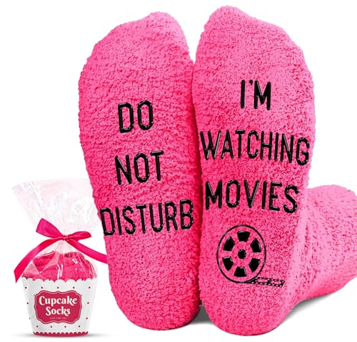 Movie Lover Gifts - Christmas Socks for Women Funny and Horror Themed Gifts Ideal for Movie Nights Theater Gift Perfect as Womens Stocking Stuffers Unique Halloween Night Presents