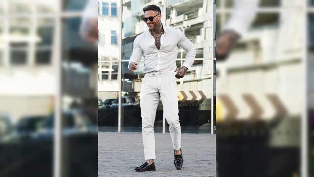 GINGTTO Linen Pants Men Black Slim Fit Tapered Casual Linen Beach