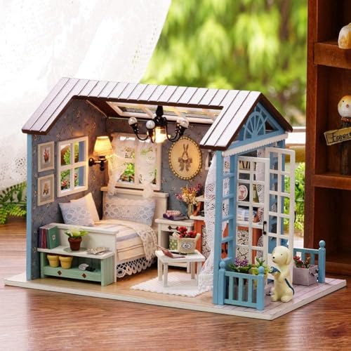 Image of PATPAT DIY Warm Room Mold Kit, DIY Craft Kit Ornaments Miniature Dollhouse, STEM-Based Miniature Doll House, Creative 3D Dollhouse Mold Building Kit with LED Lights for Kids & Adults