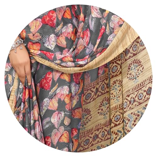 Image of MIRCHI FASHION Women Saree | Plain Weave Chiffon Abstract Printed Office Wear Sari with Blouse
