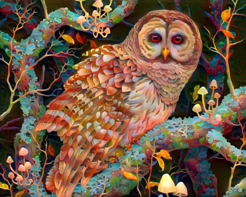 Impression toile chouette Meechi art mural 50x70 cm haute définition
