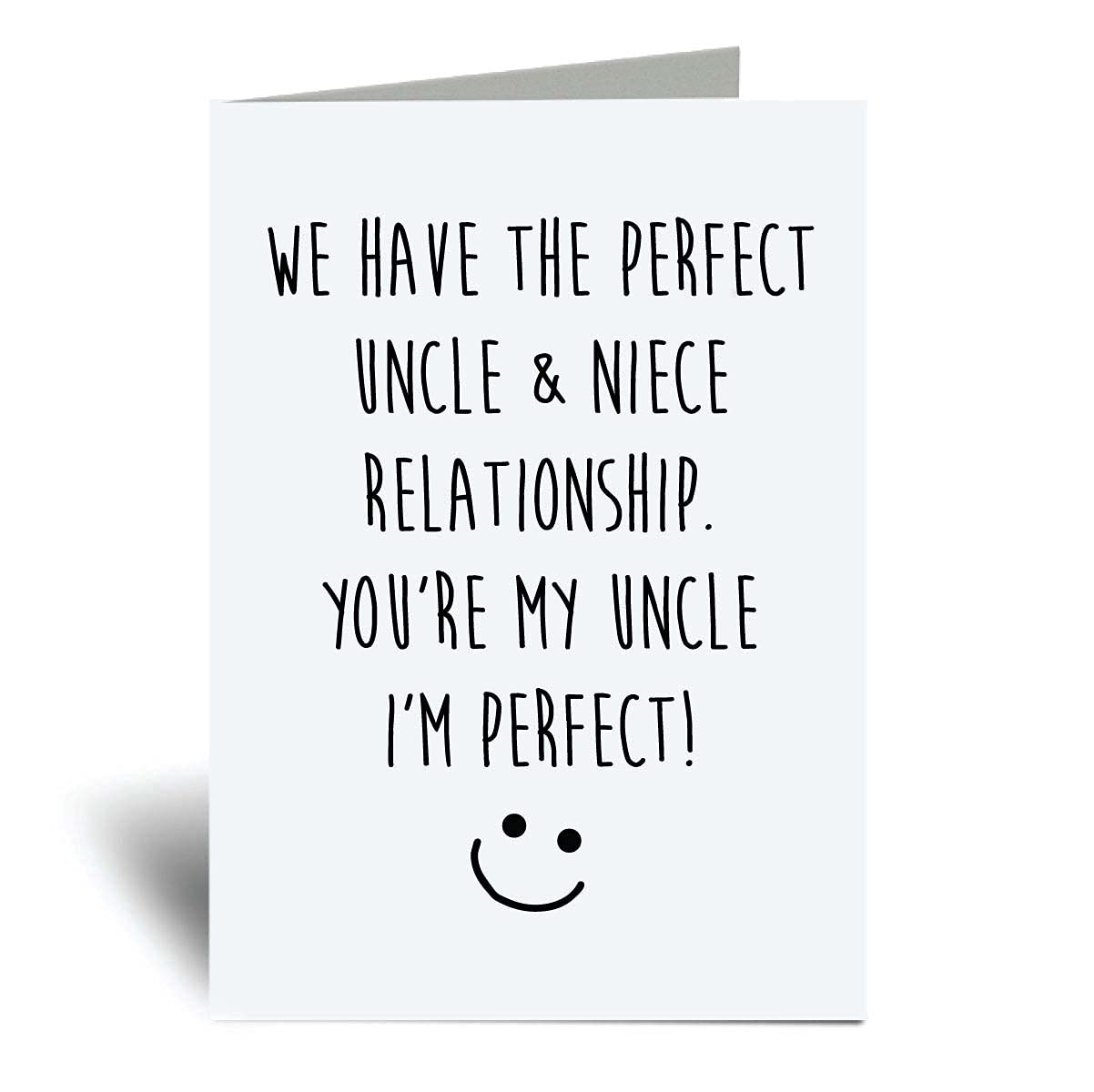 Amazon.com : 60 Second Makeover Perfect Uncle Niece Relationship Greeting  Card Uncle Funny Fathers Day Funny Birthday Present : Office Products