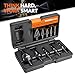 THINKWORK Four Spiral Flute Step Drill Bit Set (Metric), 5 Pcs HSS Step Drill Bits (4mm-35mm) Unibit Step Drill Bit, 6mm and 10mm Shank Step Bits for Aluminum, Wood, Plastic, Metal