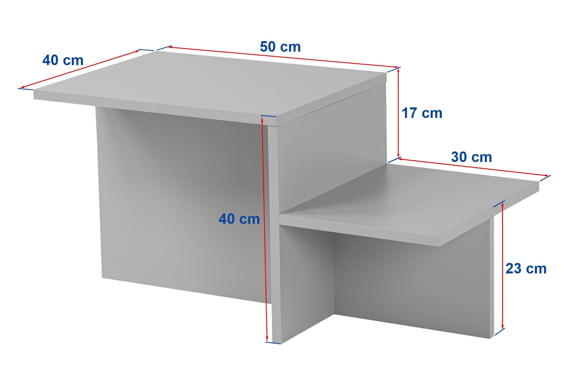 Moderner rustikaler Couchtisch, Travertin, 80 x 40 x 40 | aus 100% melaminbeschichteter Spanplatte, Stärke: 18 mm | perfekt für modernes Homeoffice & Arbeitszimmer, Elegantes & funktionales Design