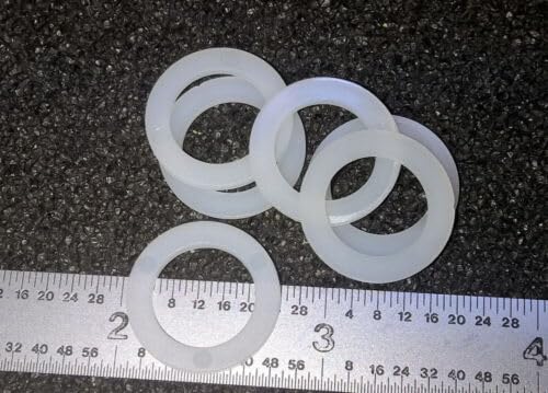 Plain Flat WASHERS 1/2" Hole X 3/4" OD X 1/16" Thick Nylon - 100 pcs - dhirastore