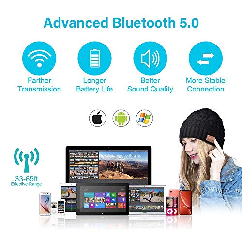 Cappello Bluetooth Idee Regalo Donna e Uomo, Regali Natale Originali Berretto Musicale Bluetooth 5.0, Ricaricabile Mantenere Lavabile Invernali Cappellino con Cuffie, Avvento Regalo Regali Lui e Lei - Image 8