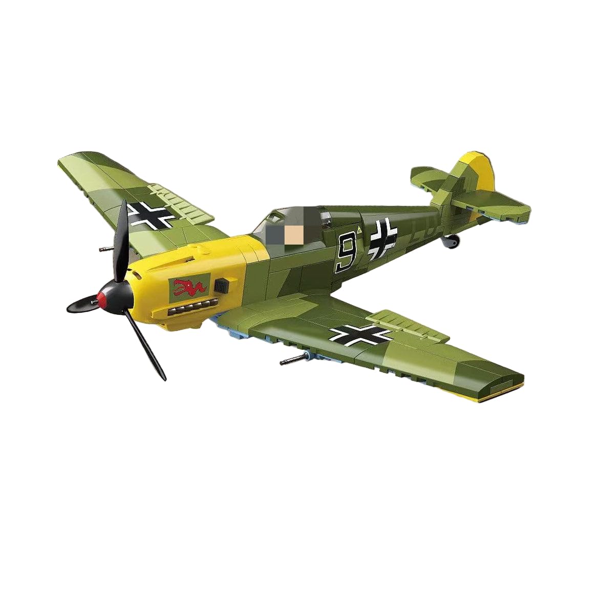 History Bricks Messerschmitt Bf-109, Building Brick Set, 691 Pieces, WWII Aircraft Model, 30x34x11cm