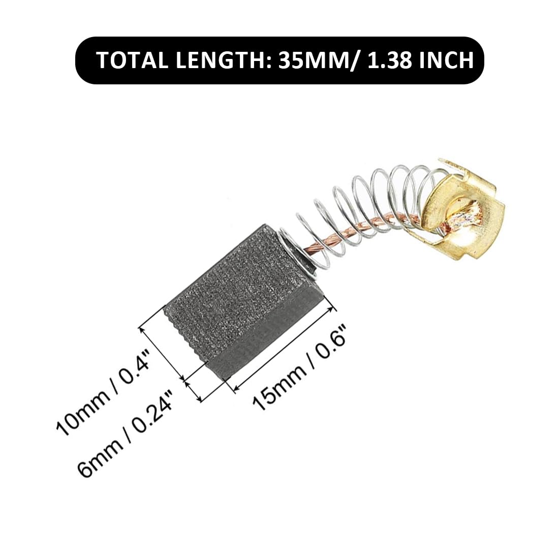 4 Pezzi Spazzole di Carbone per Utensili Elettrici, Riparazione, Sostituzione Parte, Generico Motore Elettrico, Spazzole Motore Elettrico, Carboncini (6 * 10 * 15 mm)