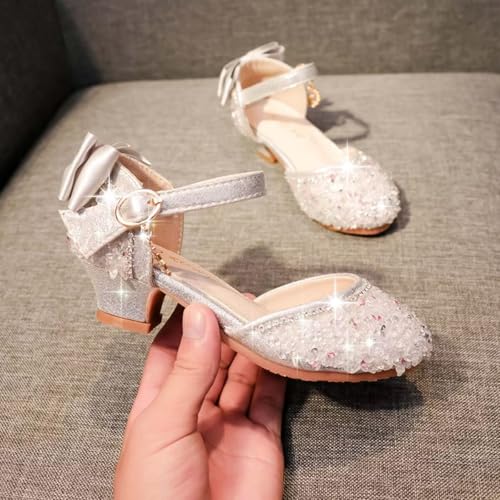 Little Girls Dress Pumps | Low Heel Party Shoes with Sparkle Rhinestones for Wedding, Dance, Pageant & Formal Occasion3