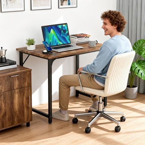 Image of BestOffice Computer Desk,Home Office Desk, Modern Simple Style for Home Office Study Writing (Vintage, 32 Inch)