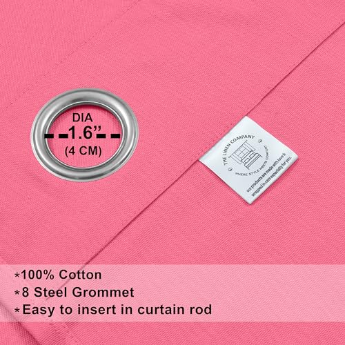 Image of THE LINEN COMPANY Cotton Room Darkening Curtain, Light Blocking Curtain 10 feet with Eyelet Rings for Long Door 1 Pcs Set for Living Room, Bedroom (4.5ft x 10ft, Pink)