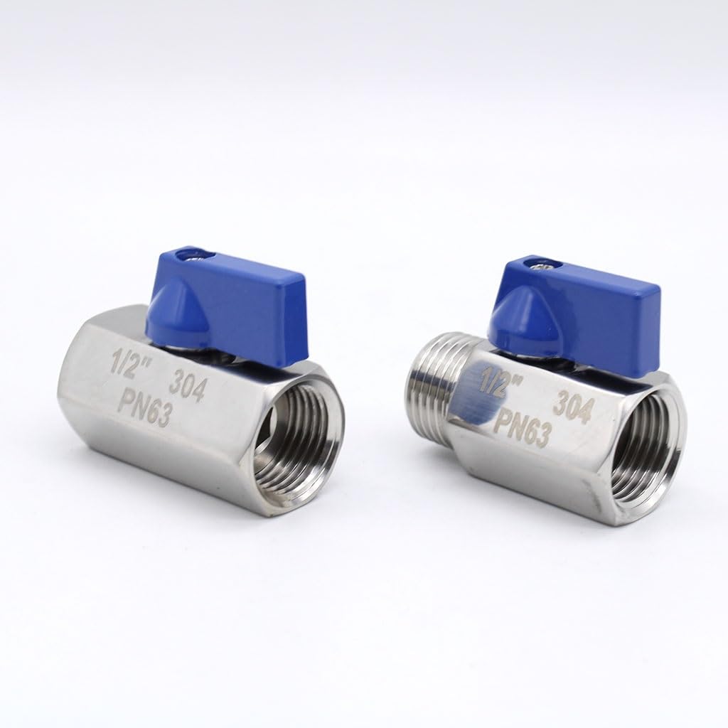 Mini Valvola A Sfera In Acciaio Inox 304 Da 1/2 Pollici - Filettatura Maschio/femmina, Per Acqua, Olio E Gas