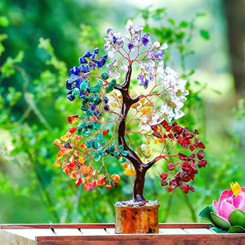 Seven Chakra Tree Of Life - Crystal Tree - Artificial Bonsai Tree, Spiritual Decor, Crystals And Gemstones, Crystal Tree For Positive Energy - Feng Shui Tree, Reiki Gifts, 7 Chakra Tree #TOP7