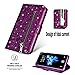 Artfeel Reißverschluss Brieftasche Hülle für Huawei Mate 20 Pro, Bling Glitzer Leder Handyhülle mit Kartenhalter,Flip Magnetverschluss Stand Schutzhülle mit Tasche und Handschlaufe-Lila