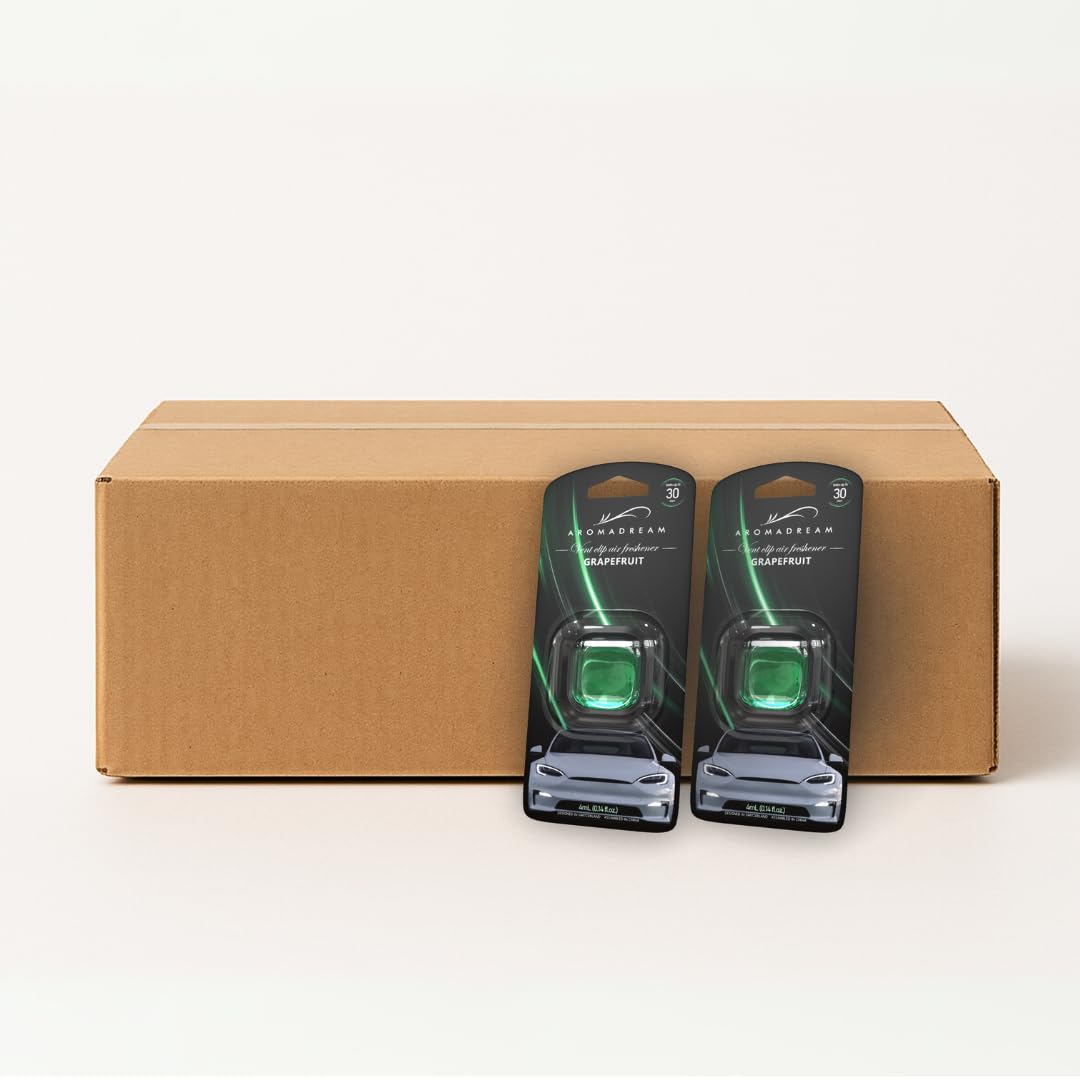 Autolufterfrischer 100er Box – Grapefruit – Großpackung für Wiederverkäufer & Unternehmen, Frisch-belebender Zitrusduft, Bis zu 30 Tage pro Clip
