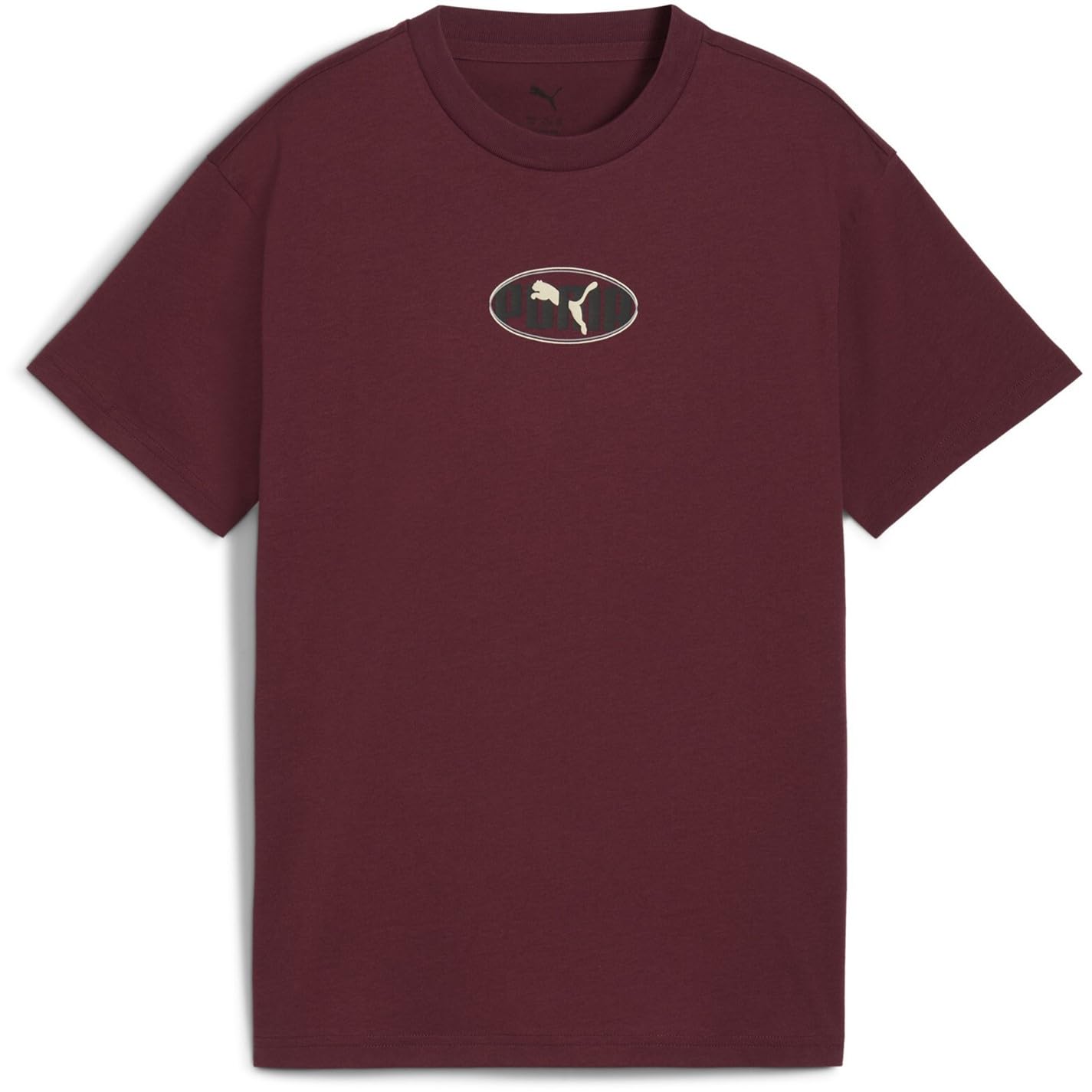Puma Boys Kids' Essentials Graphic Regular Fit T-Shirt - Burgandy - 13 (XL)