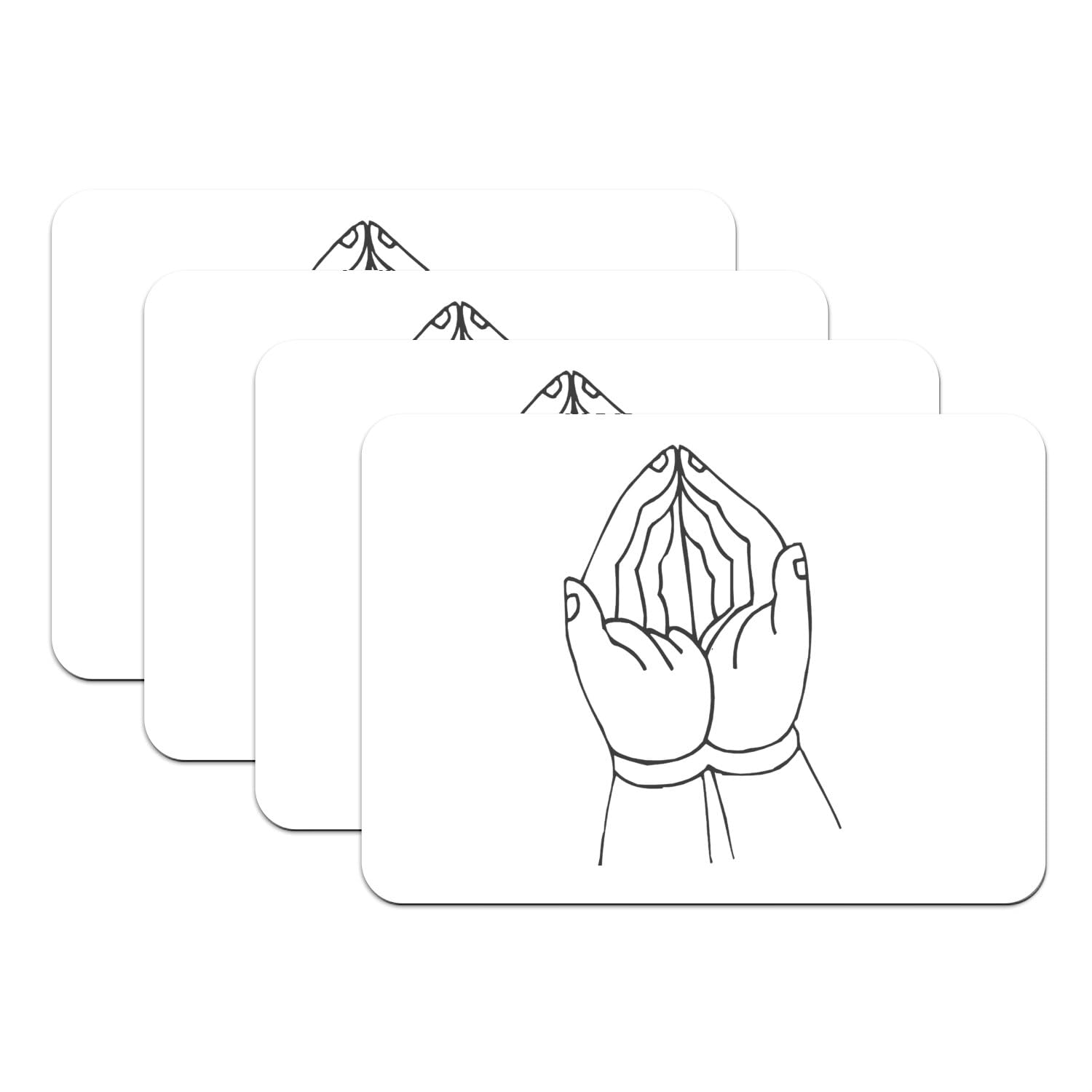 Dessous de table motif minimaliste de mains en caoutchouc antidérapant grand format