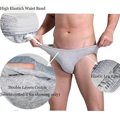 STARLY Mens Cotton Disposable Underwear Travel Panties handy Briefs for Fitness Grey (20pk)2