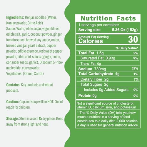 image for Hethstia Shirataki Noodle Tom Yum Soup Cups- 6-Pack Konjac Angel Hair 