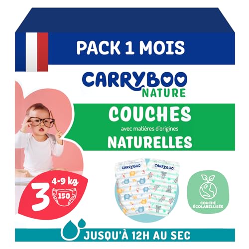 Couches taille 3 Carryboo naturelles idéales pour les sorties