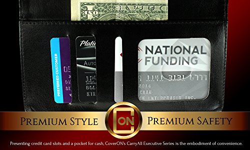 Blu Studio Energy Case, Flip Stand Synthetic Leather Wallet Pouch [Coveron® Executive Series] Credit Card Id Slots And Cash Pocket [Soft Touch Folio Style] Phone Cover Case For Studio Energy - Black #TOP7