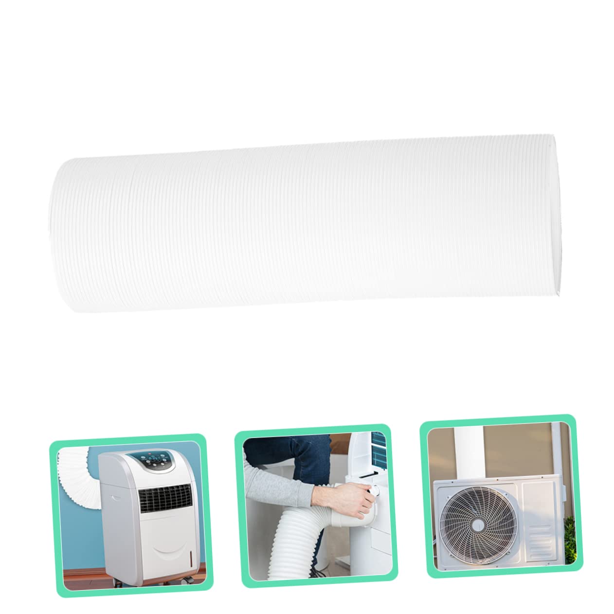 Tubo 1 Pz Bianco Condizionatore Portatile Scarico Condensa Pp 15cm | Flessibile e Robusto, 59 Pollici di Lunghezza, per Ufficio e Cucina, Design Ispessito Antiusura