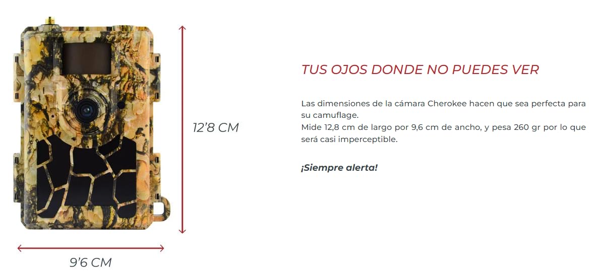 Renyn Cherokee, Cámara fototrampeo 4G con GPS antirrobo, aplicación de Control y Trifa de 1 año de Datos ilimitados incluída