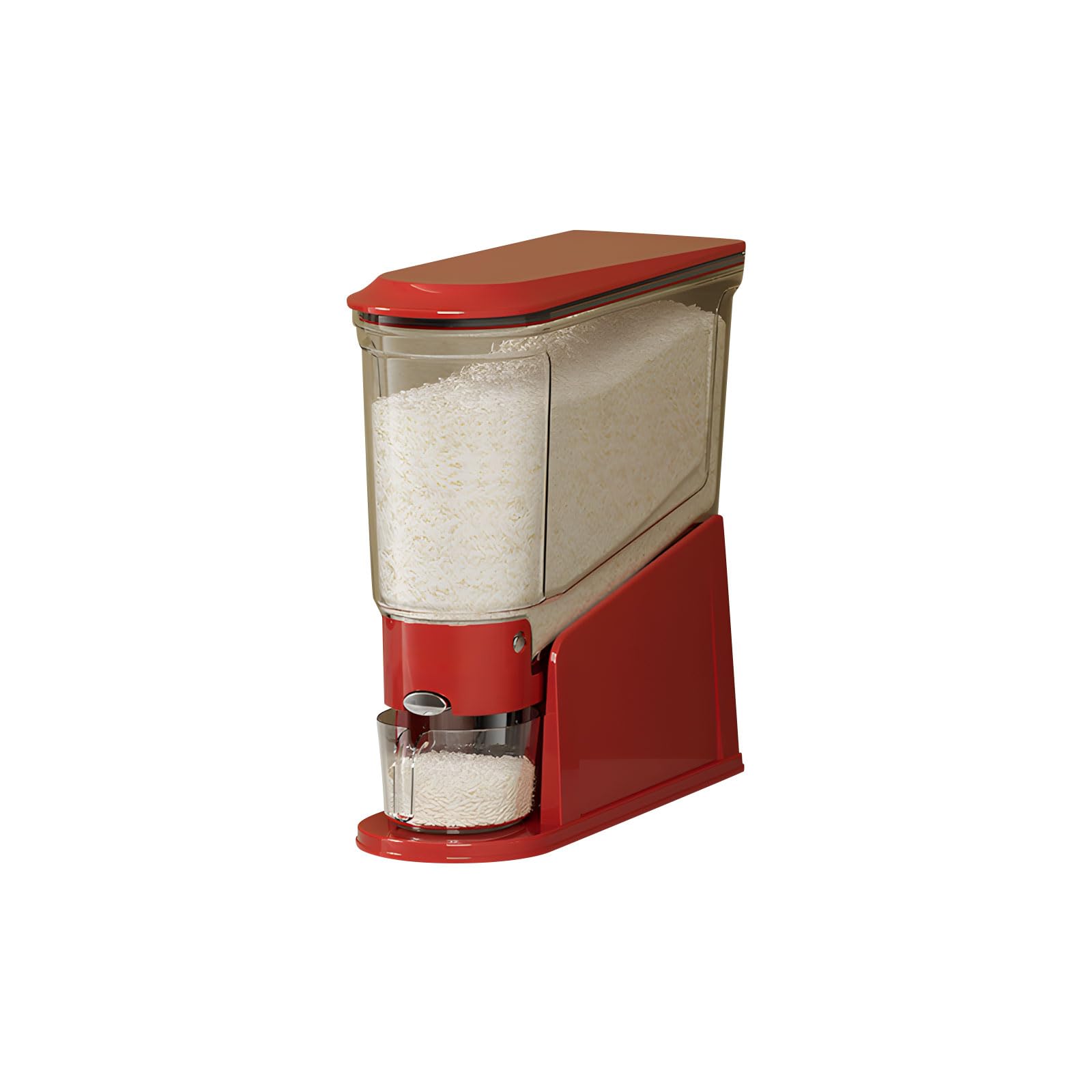 YROHGKPN Modern Narrow Compact Rice Holder with Clear Body and Ergonomic Handle Perfect for Small Kitchens Food Canister