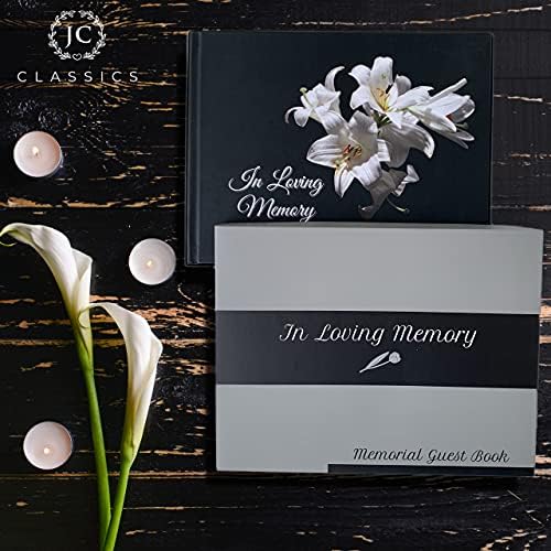 Funeral Memory Book | Condolence Book | Memorial Guest Book | Guest Book for Funeral Hardcover | Guestbook for Celebration of Life Memorial Service | Book of Condolence with Memory Table Card Sign