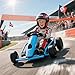 Aosom 24V 8.1 MPH Electric Go Kart, Drifting Car Battery Powered Ride on Toy Outdoor with Slow Start, Music, Horn Honking and Safety Belt, for 8-12 Years Old, Blue