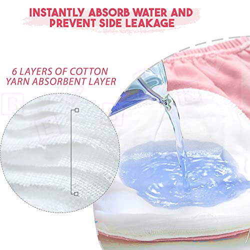 Image of Bembika Baby Training Pant - Soft Cotton, Reusable, and Leak-Resistant Potty Training Pants for Kids Padded Underwear for Babies to Support a Smooth Diaper Free Transition (M Size For 12-18 Months Pink Swan Theme)