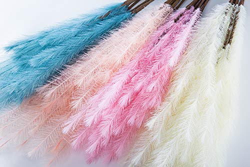 Uiizic Artificial Flowers Pampas Grass Ascendant Grass Fake Flowers Grass For Wedding Bouquets Home Party Hotel Centerpieces Decorations (Dusty Blue, 8Pcs 30 Inch / 76Cm Ascendant Pampas Grass) #TOP4