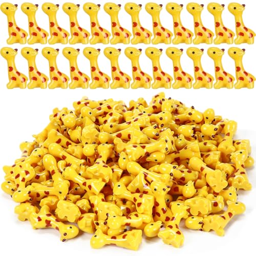 Simgoing 50 Pcs Mini Resin Giraffe Tiny Giraffe Resin Ornaments for Garden Home Decoration Zoo Animal Micro Landscape Ornaments Kit Fairy Dollhouse Accessories (Classic)